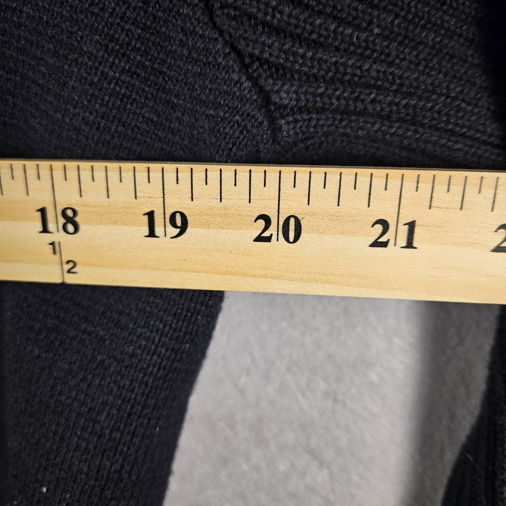 Lands‎ End Cardigan Blazer Ribbed Knit Button Front Black Medium Petite - Picture 10 of 13